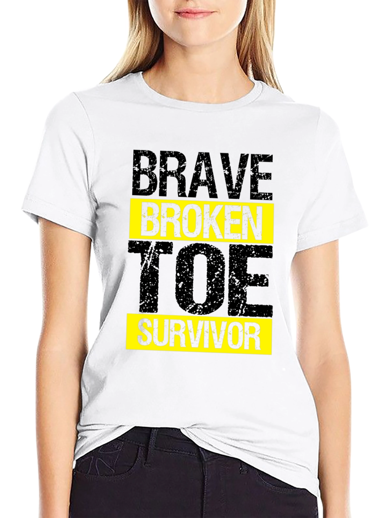 Camiseta Negra Brave Broken Toe Survivor