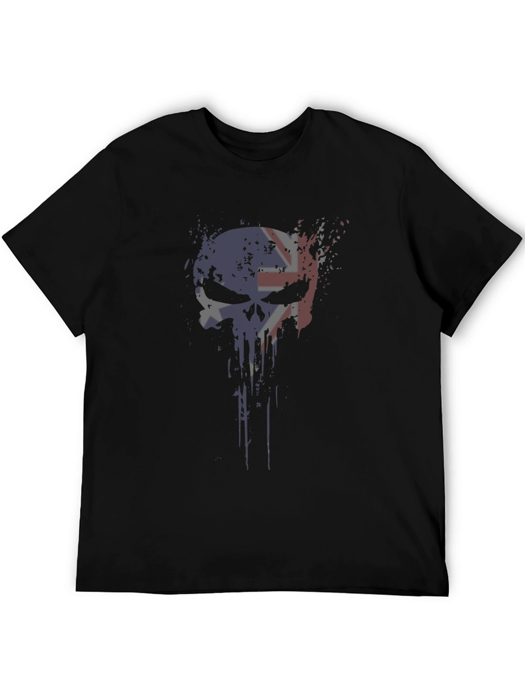 Camiseta Negra Calavera Bandera Reino Unido