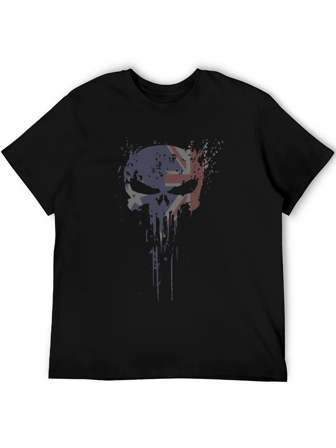 Camiseta Negra Calavera Bandera Reino Unido