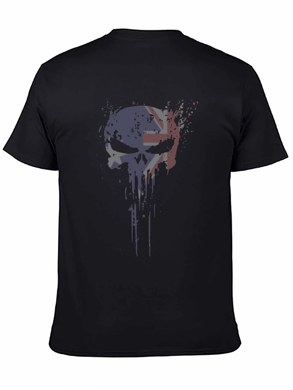 Camiseta Negra Calavera Bandera Reino Unido