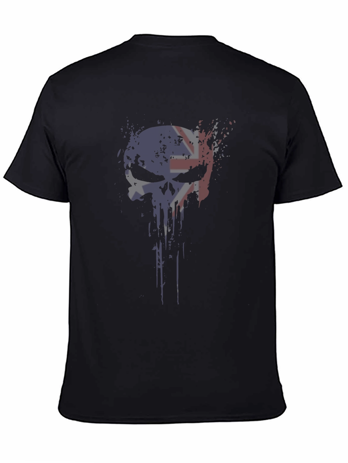 Camiseta Negra Calavera Bandera Reino Unido