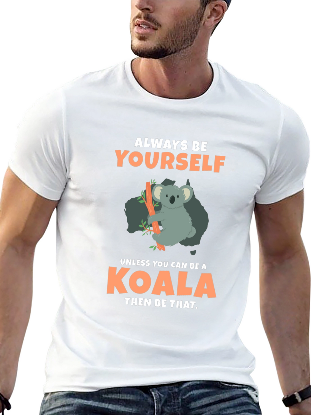 Camiseta Negra con Diseño de Koala Divertido