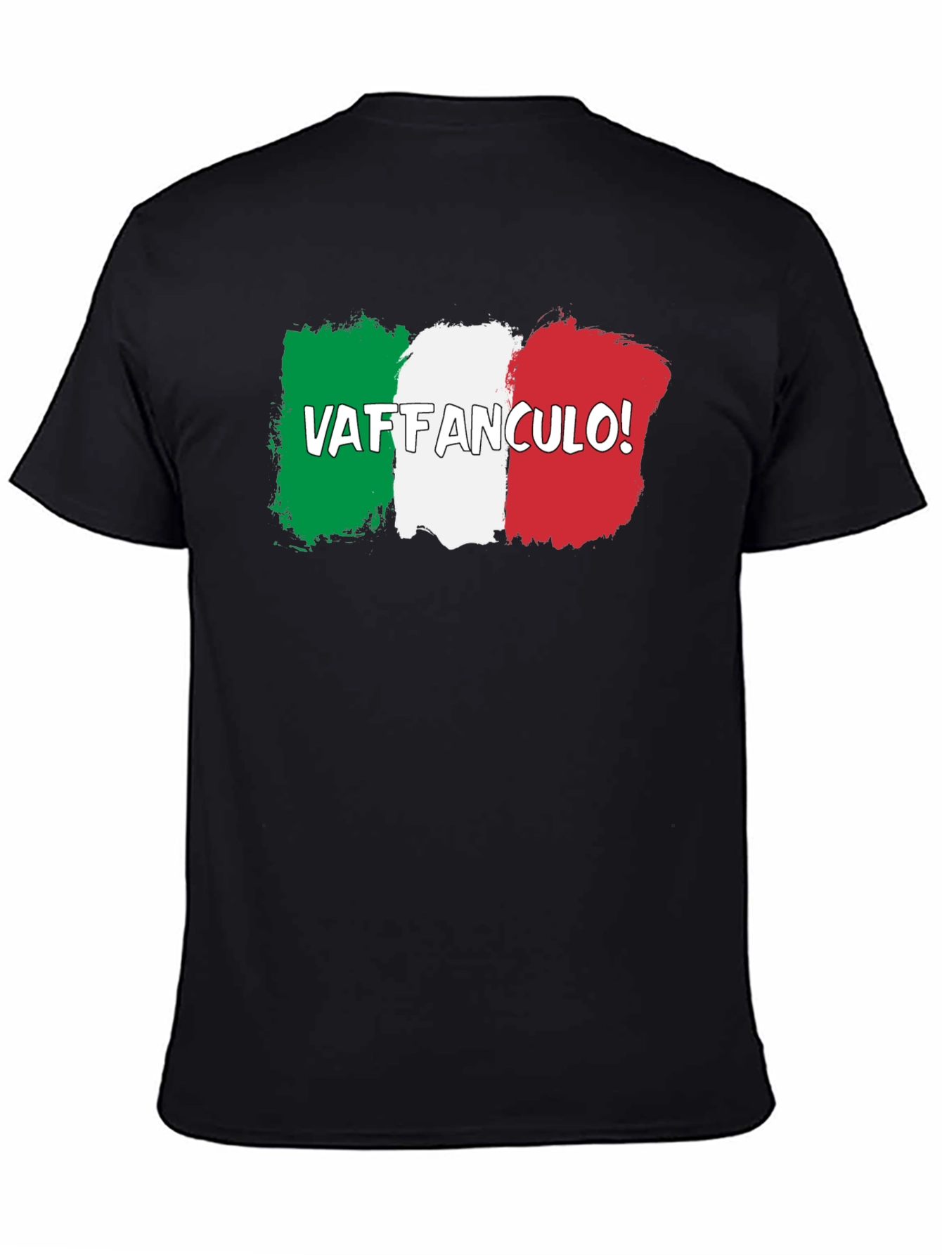 Camiseta Negra con Diseño Bandera Italiana Vaffanculo!