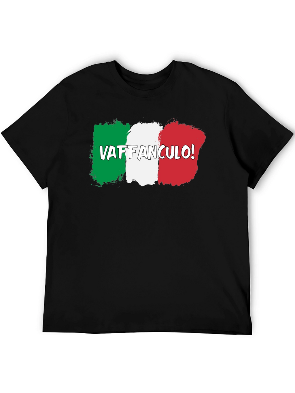 Camiseta Negra con Diseño Bandera Italiana Vaffanculo!