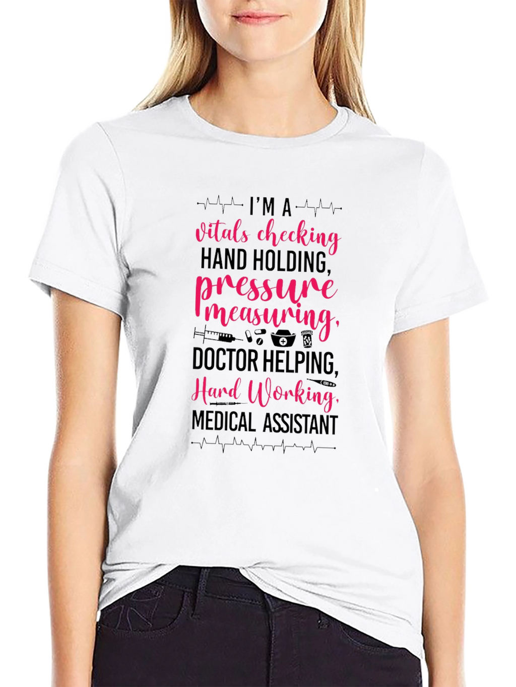 Camiseta Asistente Médico: Vitals Presión ¡Trabajo Duro!