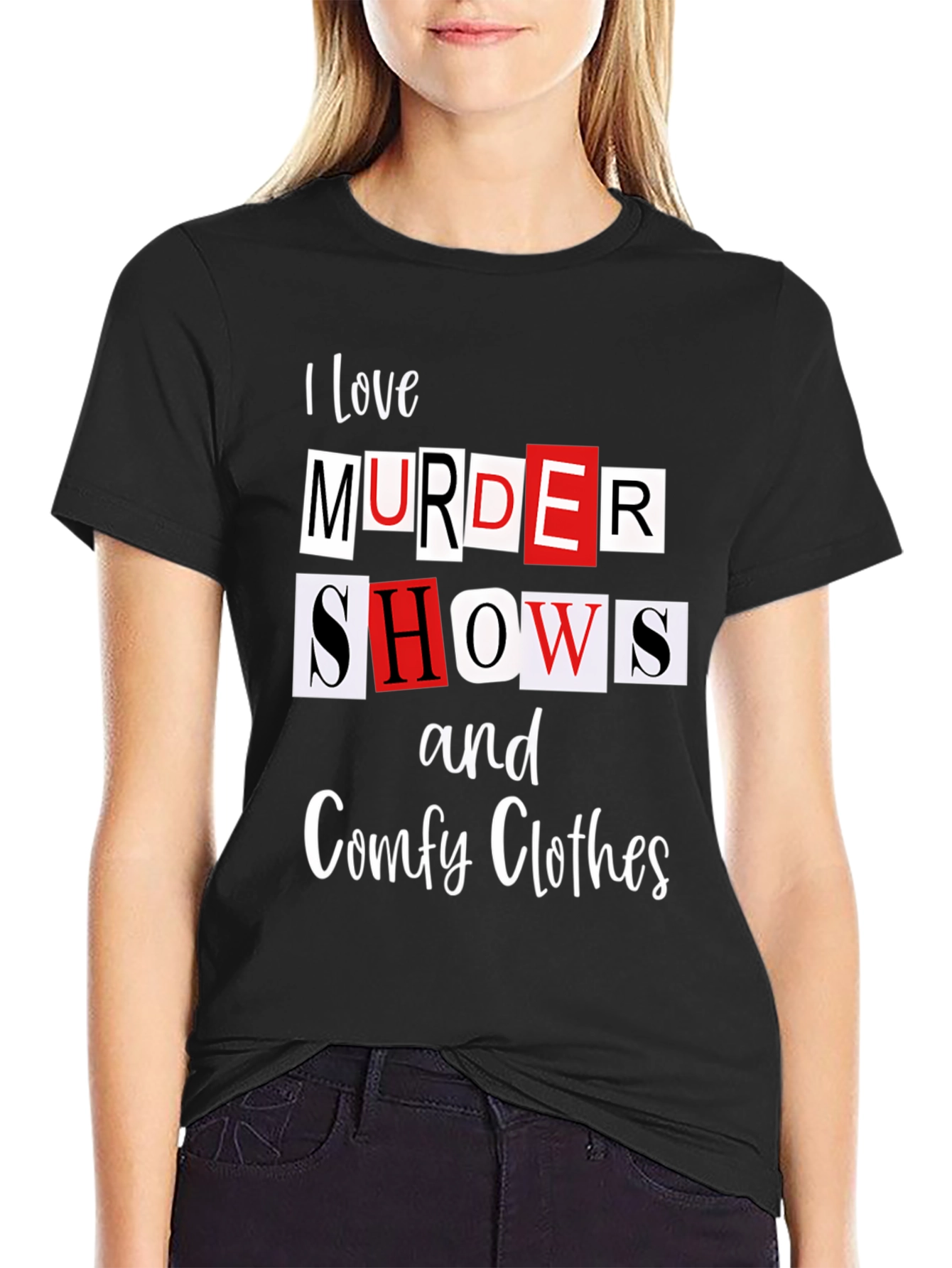 Camiseta Murder Shows and Comfy Clothes para Fans del Crimen