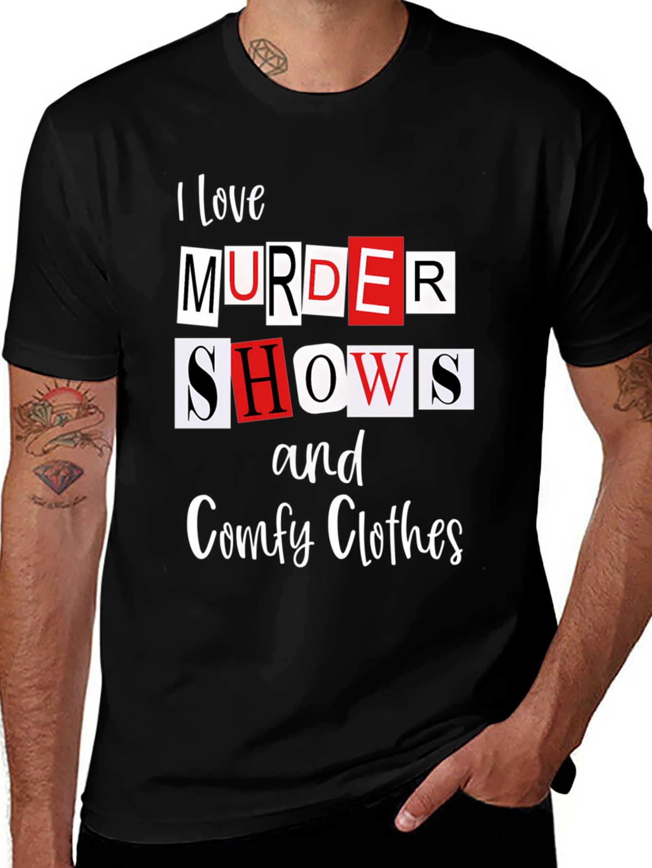 Camiseta Murder Shows and Comfy Clothes para Fans del Crimen