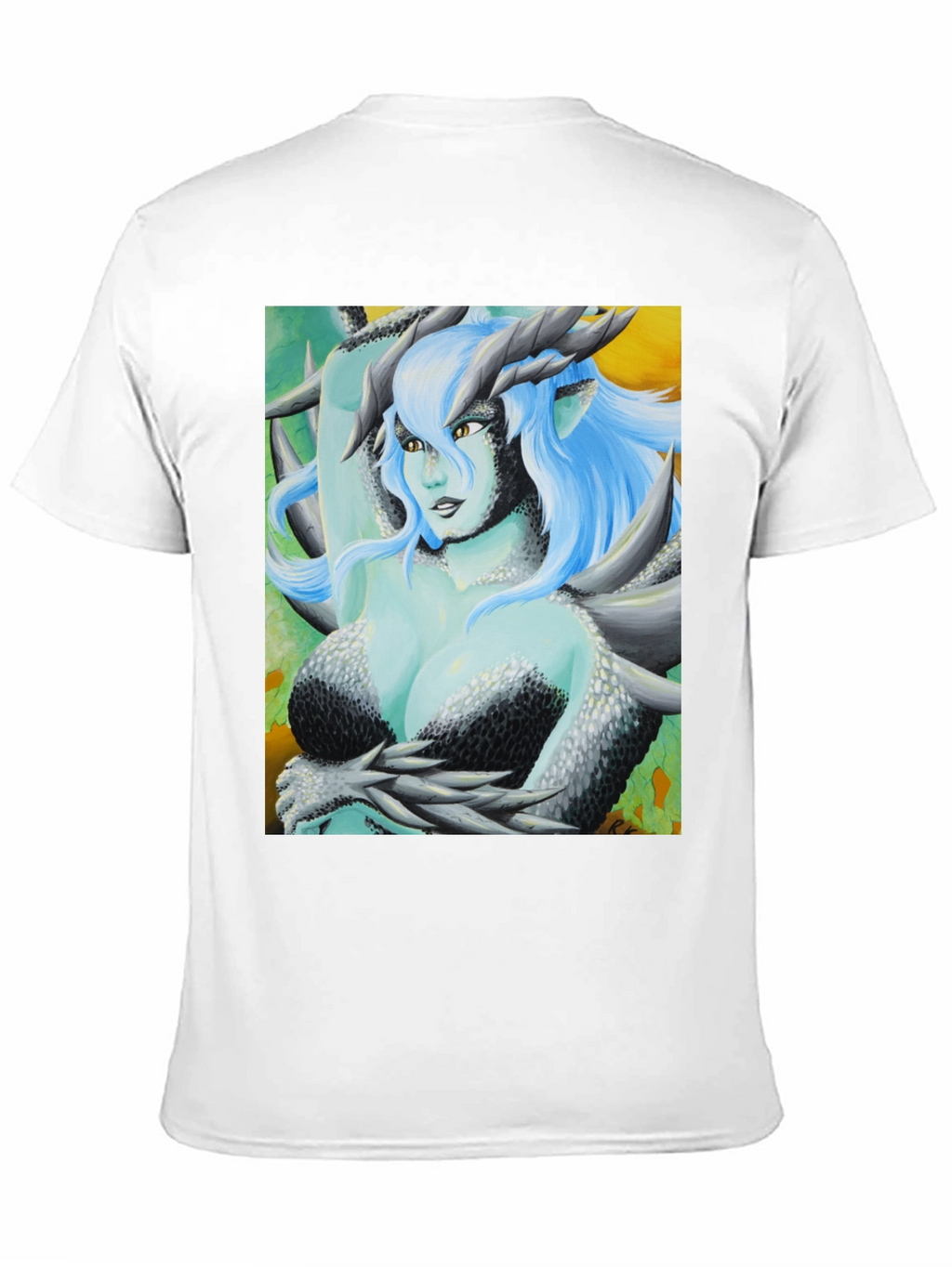 Camiseta Negra con Diseño de Dragona Fantasía