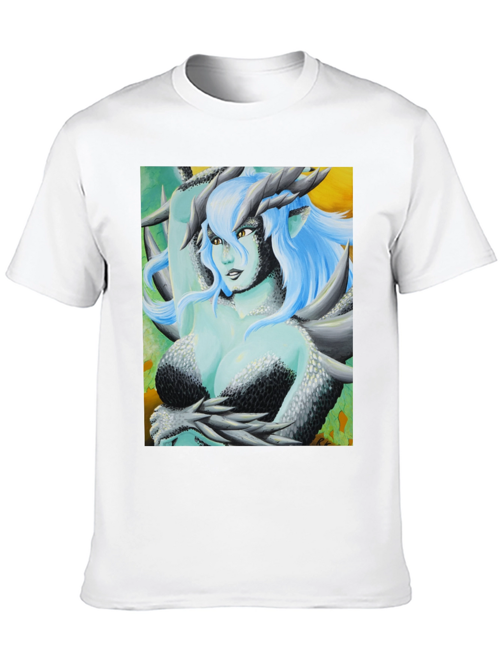 Camiseta Negra con Diseño de Dragona Fantasía