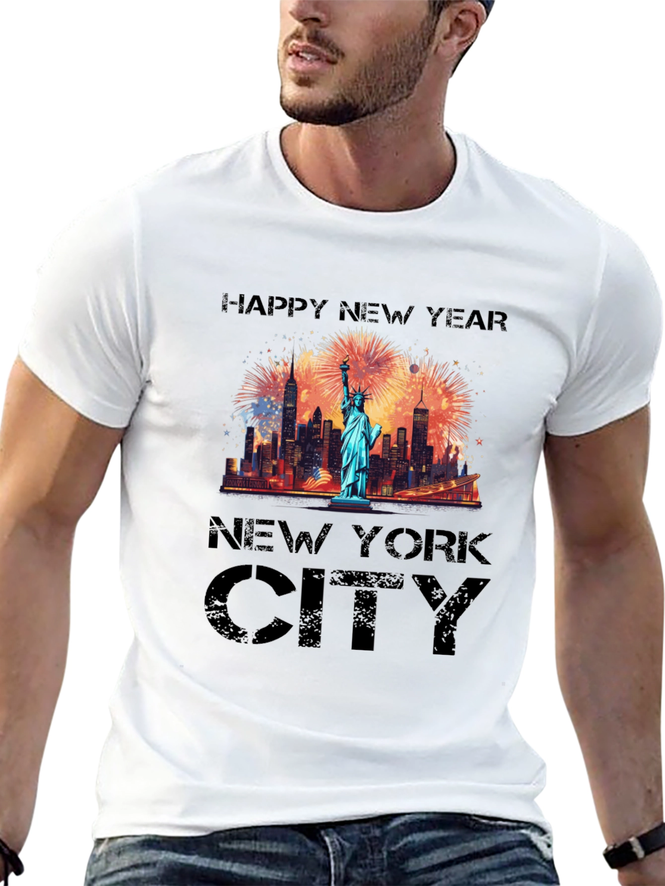 Camiseta Hombre Año Nuevo Ciudad de Nueva York