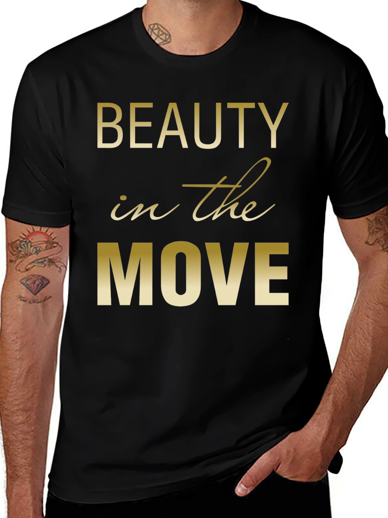 Camiseta Negra con Diseño Beauty in the Move