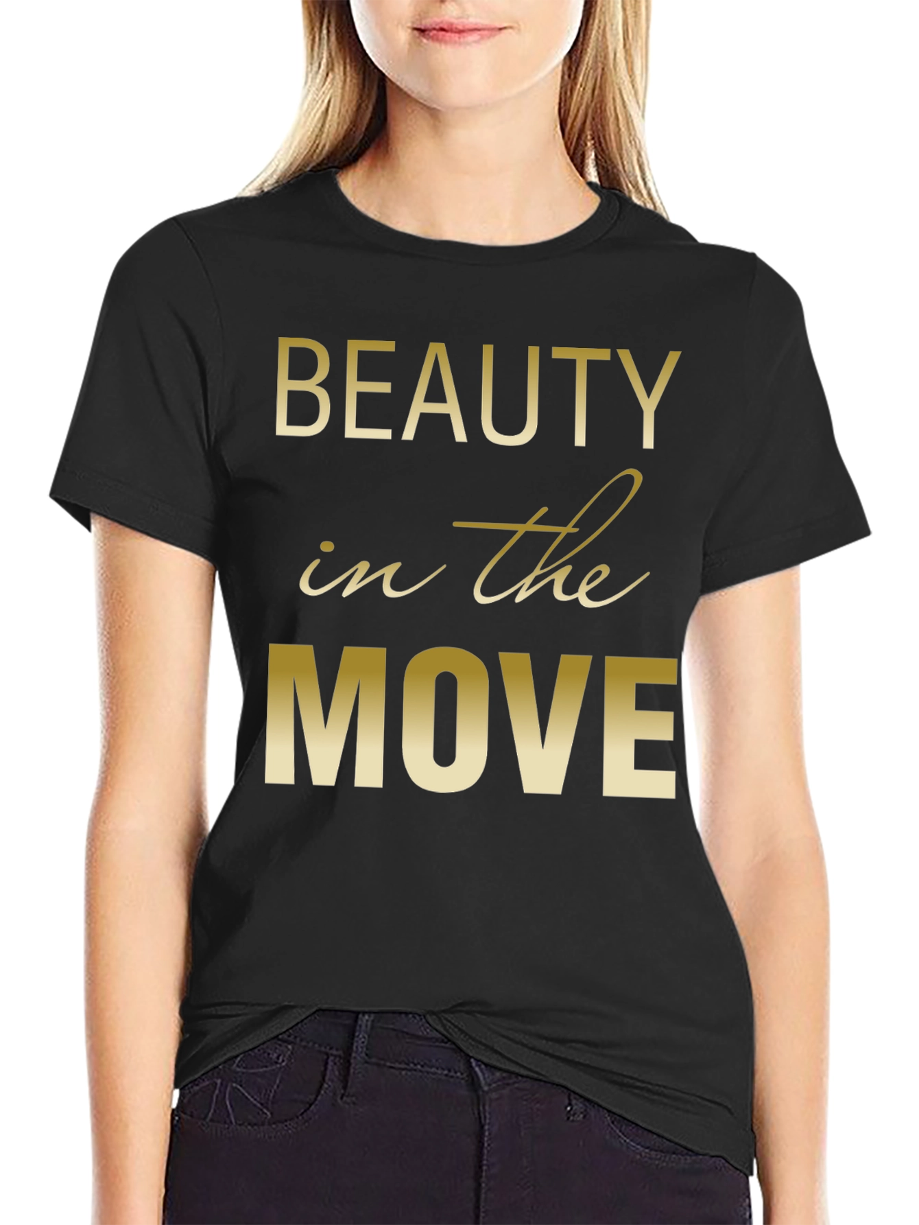 Camiseta Negra con Diseño Beauty in the Move