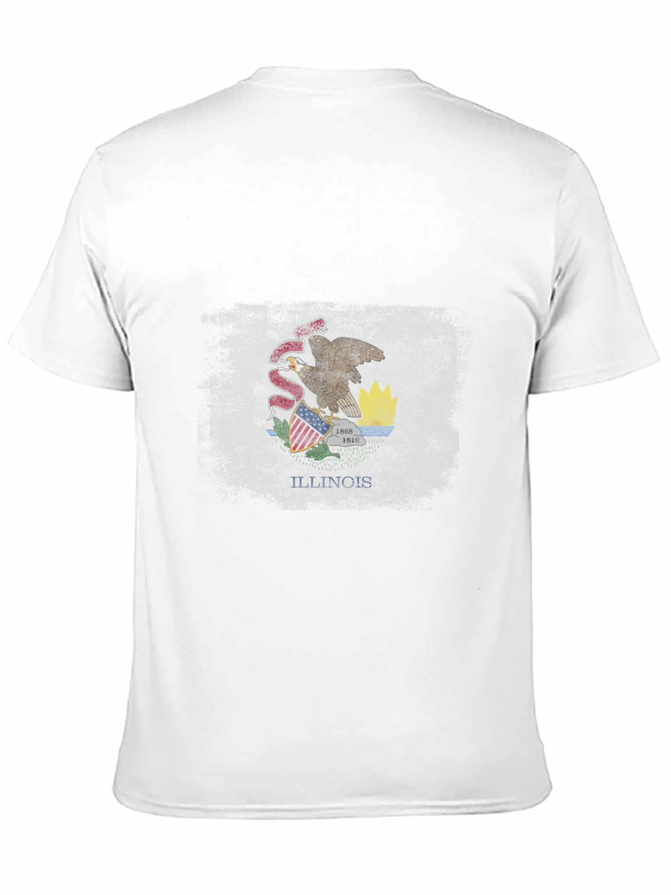 Camiseta Negra con Diseño de Bandera de Illinois