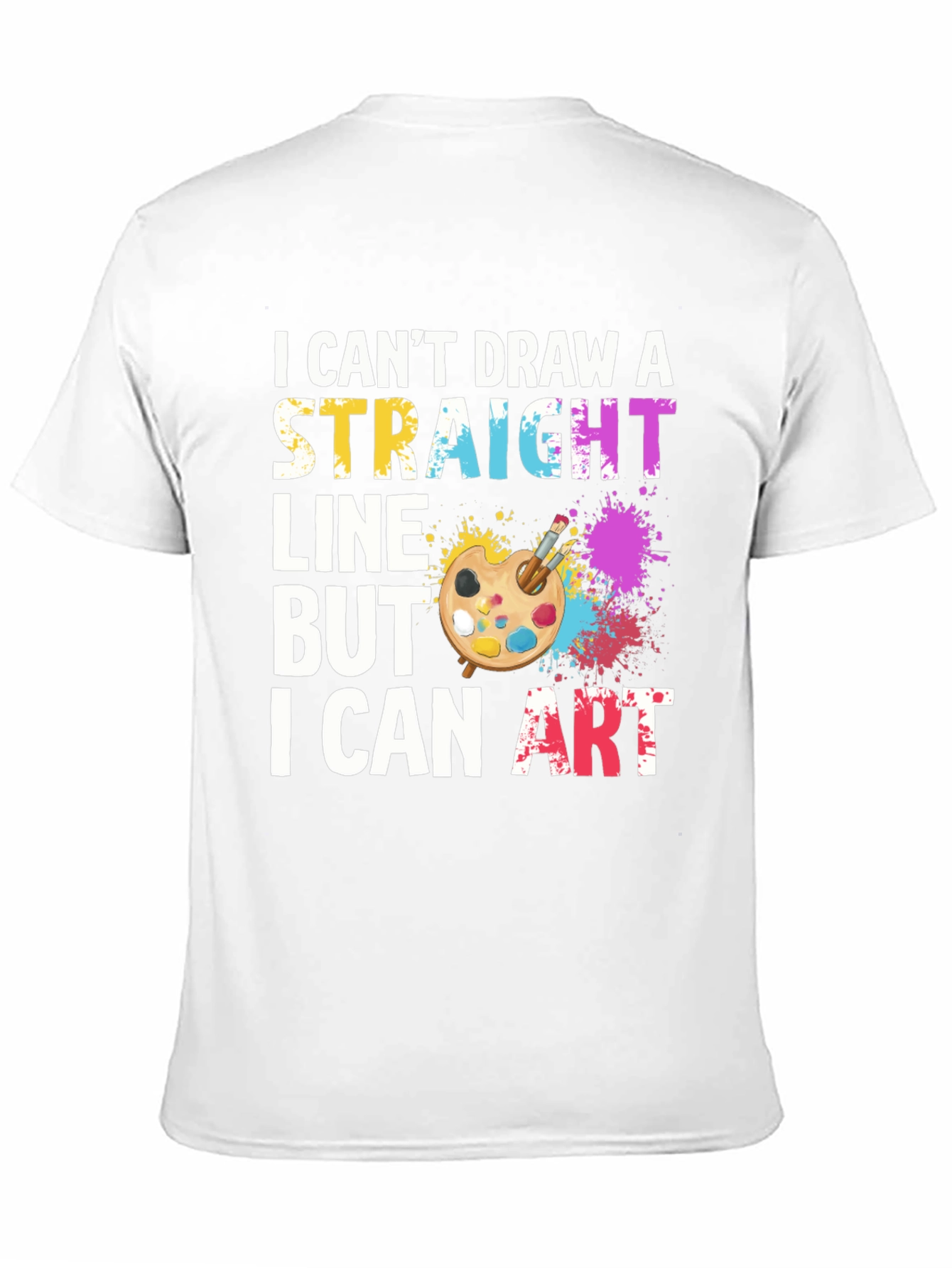 Camiseta Negra Artística No Puedo Dibujar Una Línea Recta