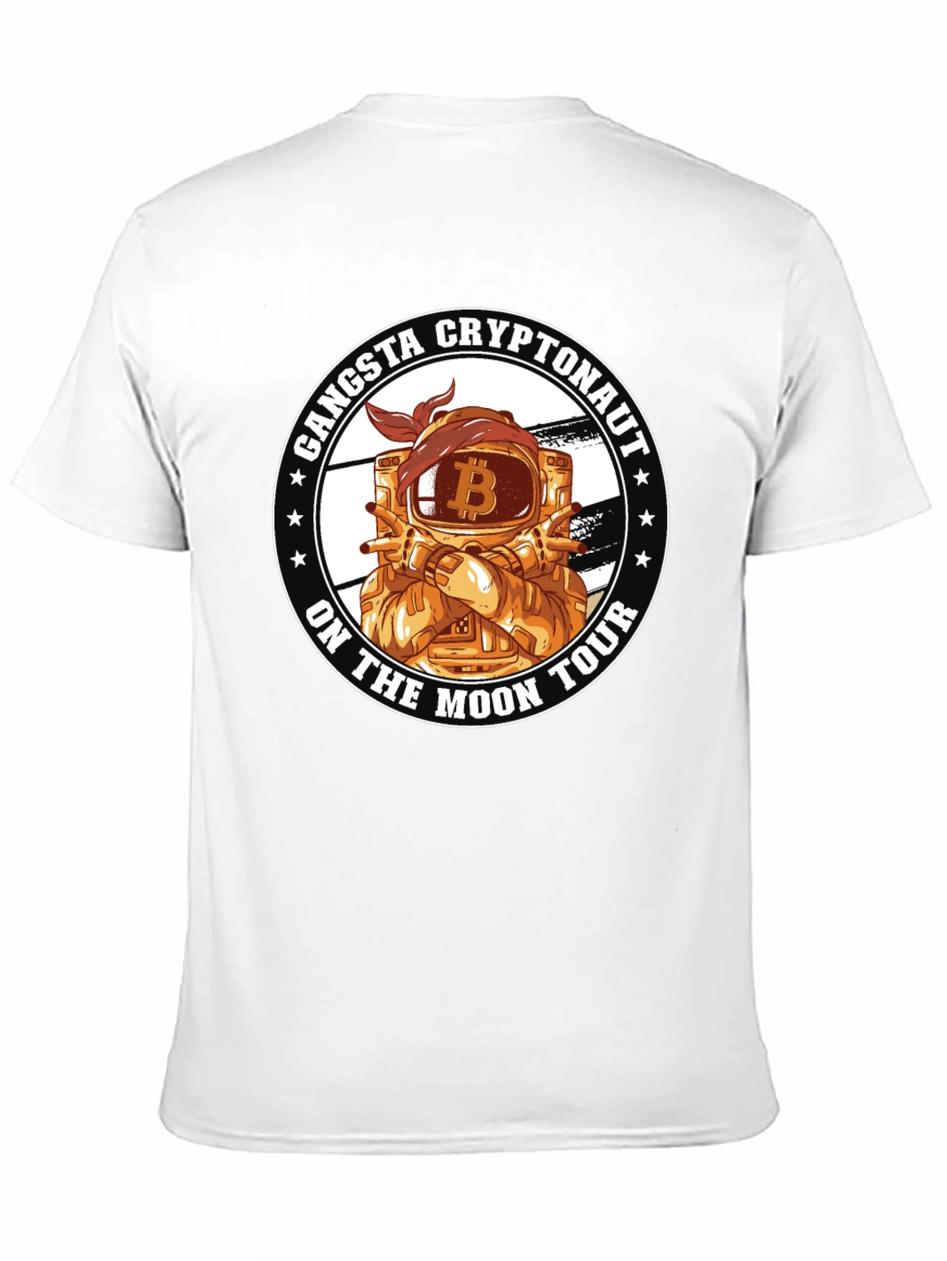 Camiseta Bitcoin Gangsta Cryptonauta On The Moon Tour
