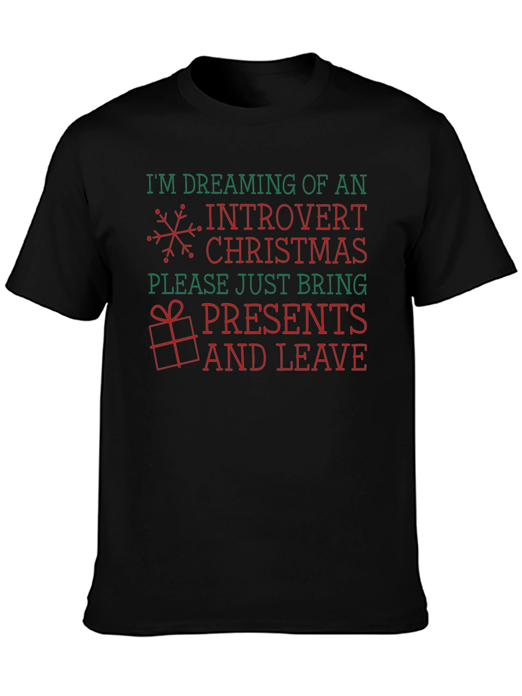 Camiseta Introvertida Navideña - Regalos y Adiós