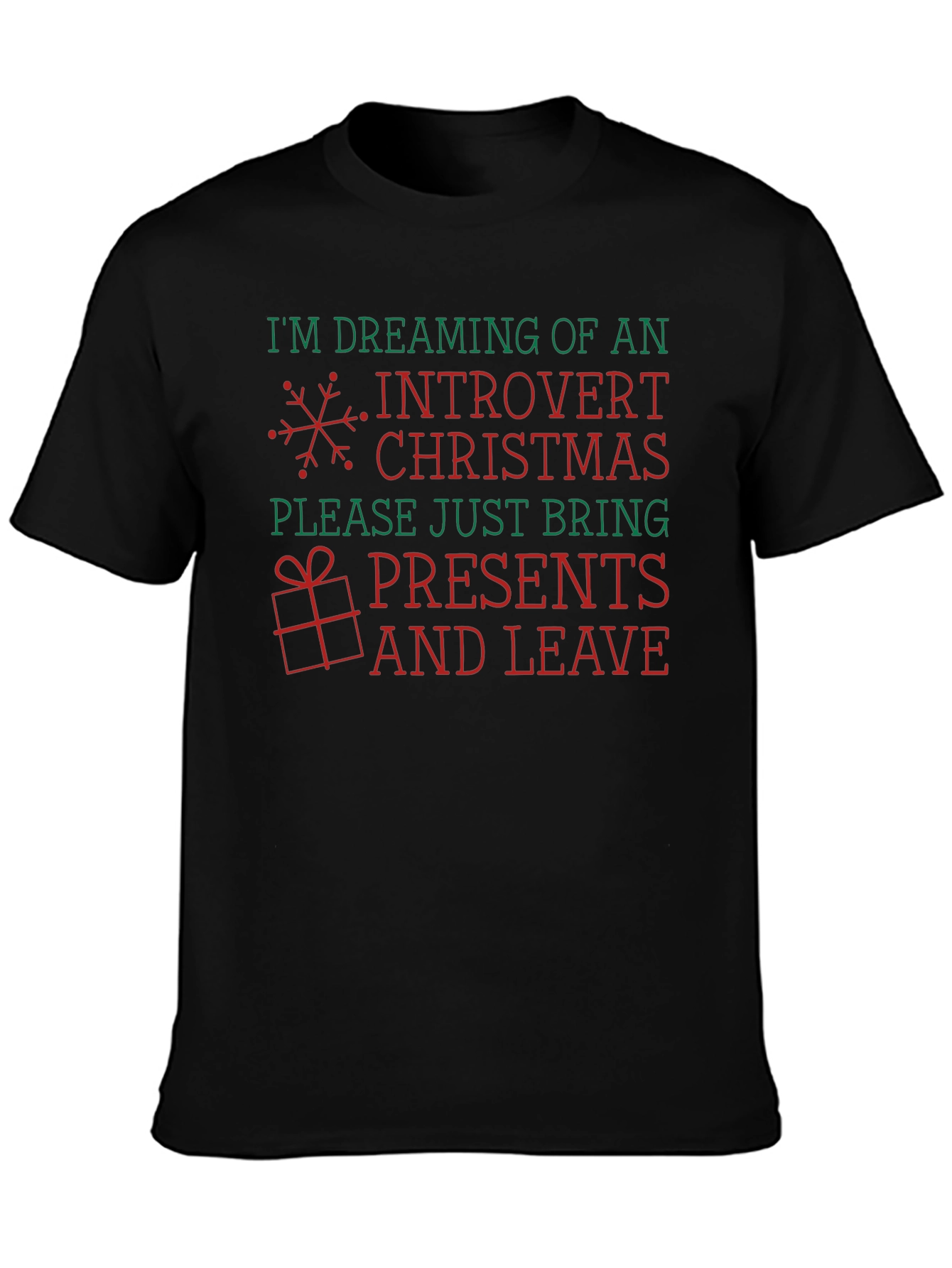 Camiseta Introvertida Navideña - Regalos y Adiós