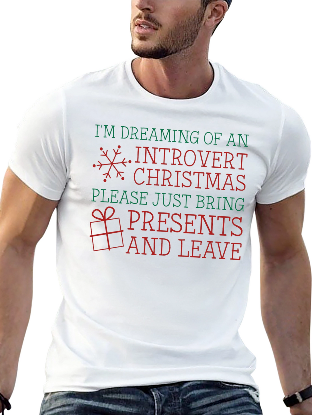 Camiseta Introvertida Navideña - Regalos y Adiós