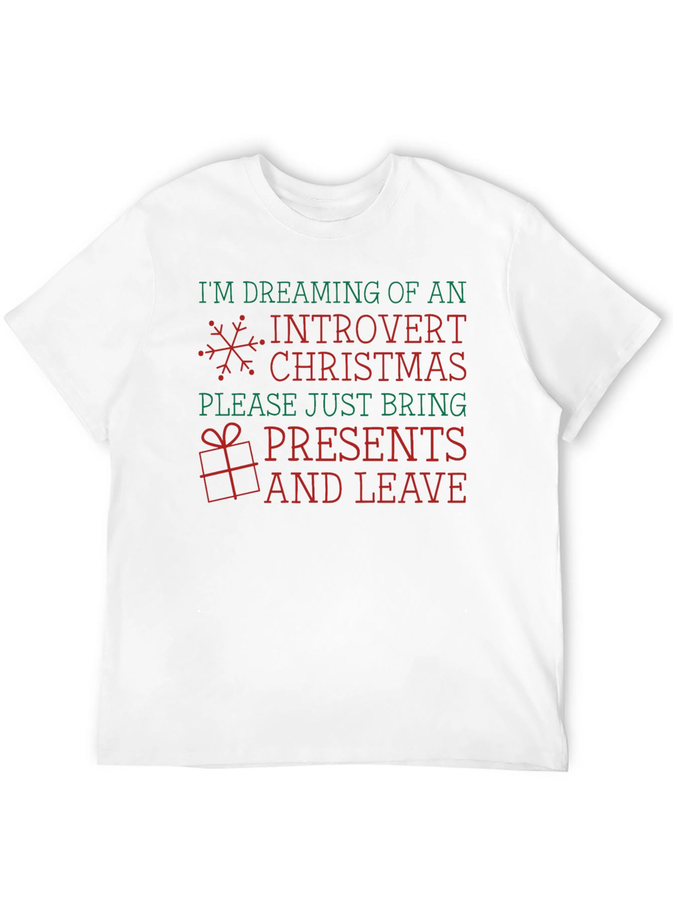 Camiseta Introvertida Navideña - Regalos y Adiós