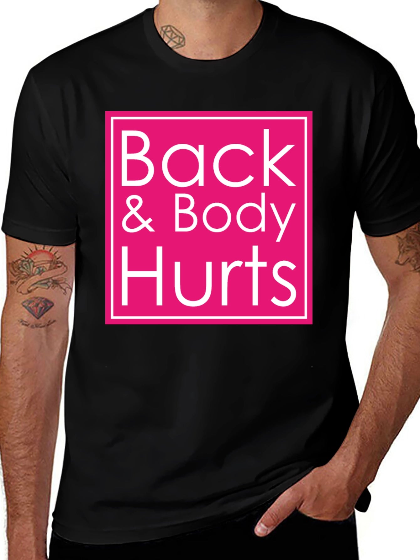 Camiseta Negra Back & Body Hurts - Comodidad y Estilo