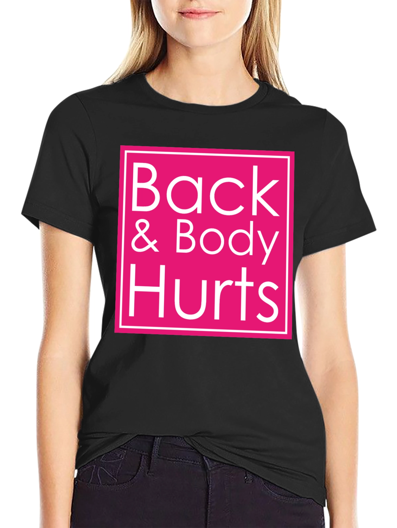 Camiseta Negra Back & Body Hurts - Comodidad y Estilo