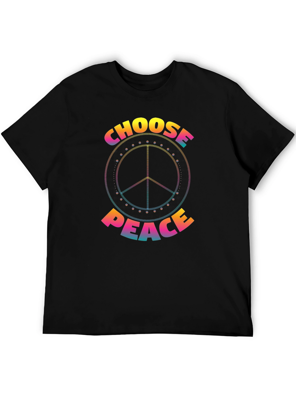 Camiseta Negra Choose Peace Hippie