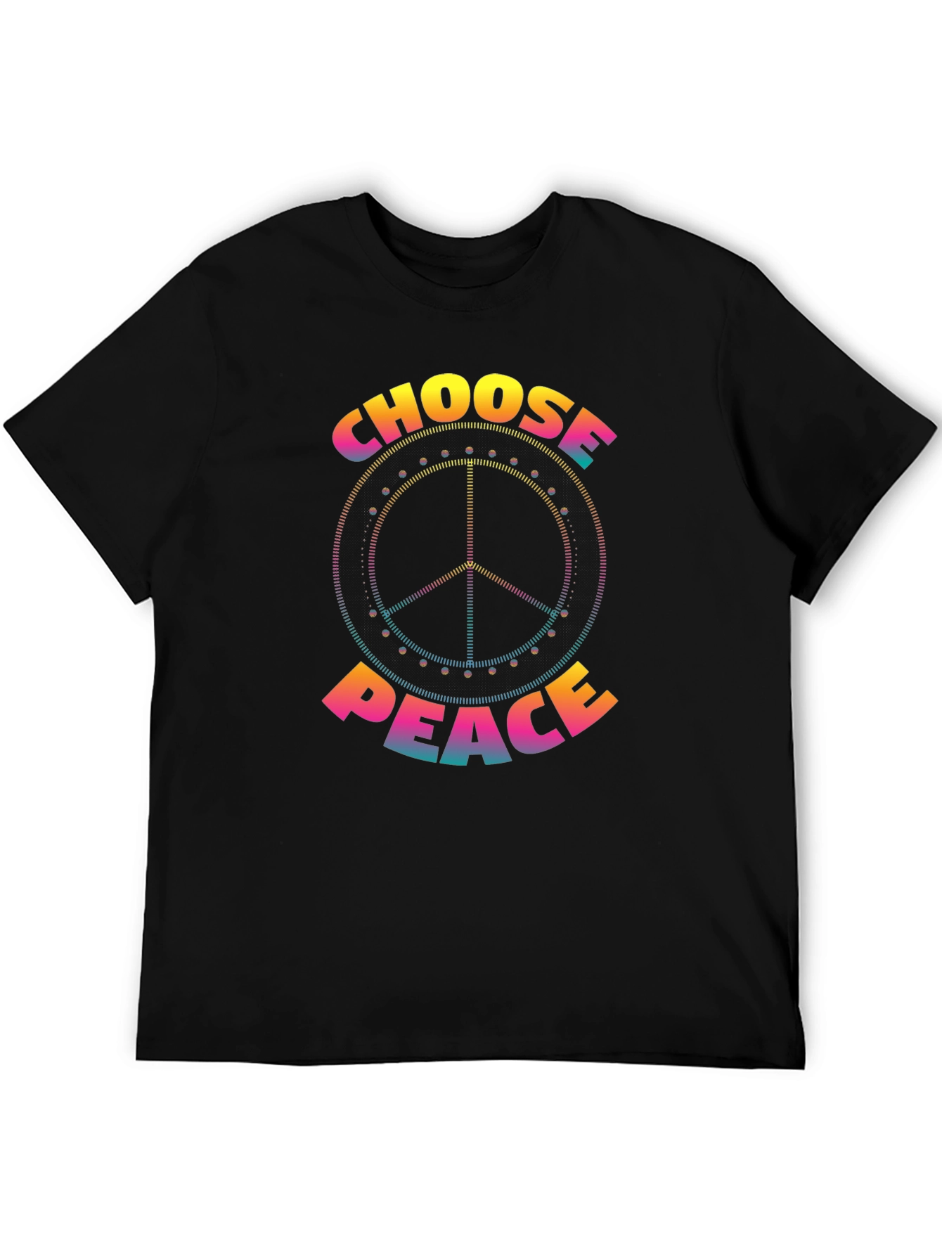 Camiseta Negra Choose Peace Hippie