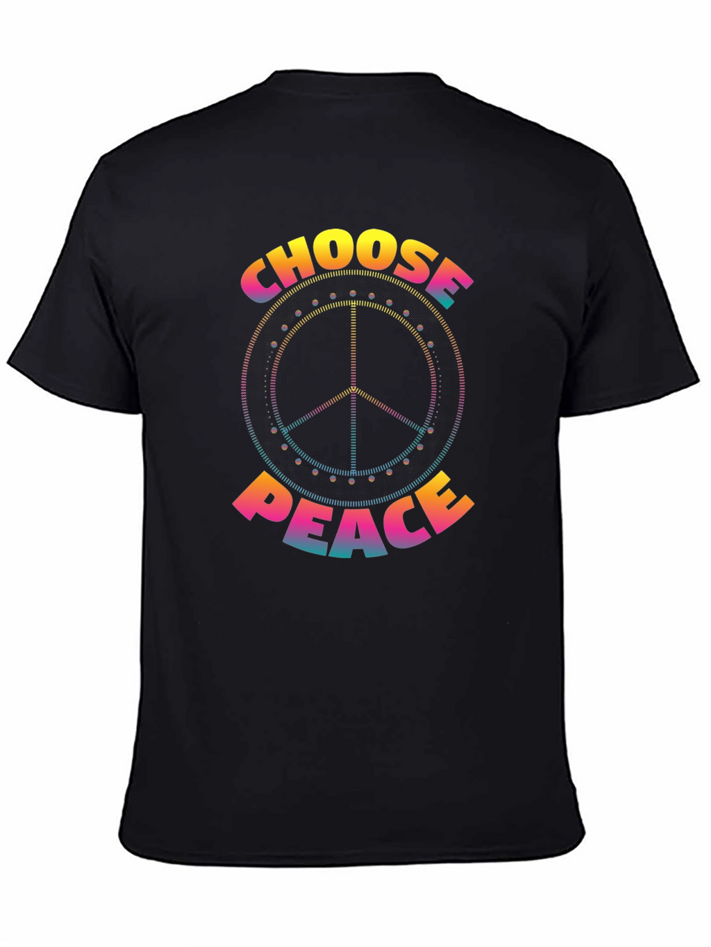 Camiseta Negra Choose Peace Hippie