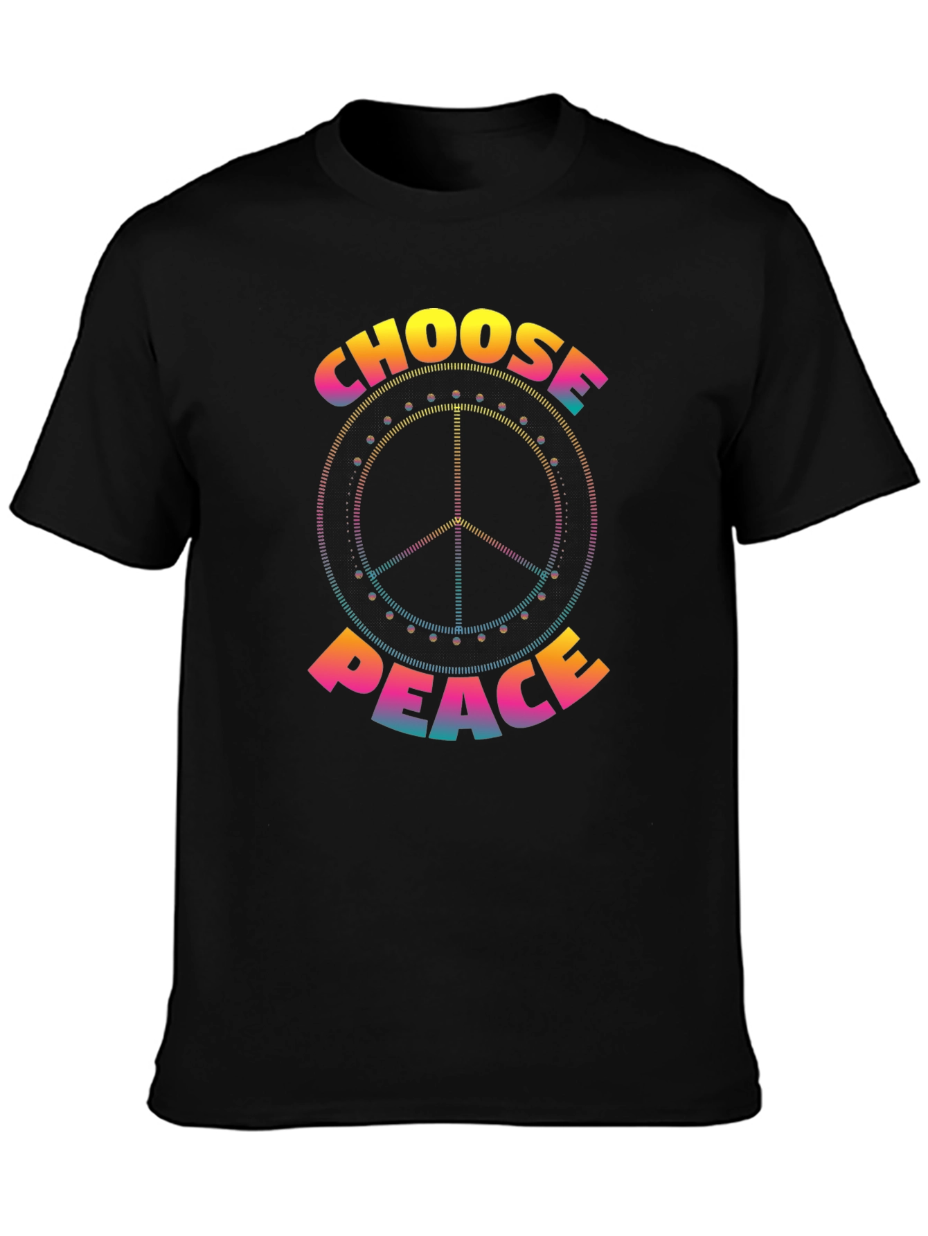 Camiseta Negra Choose Peace Hippie