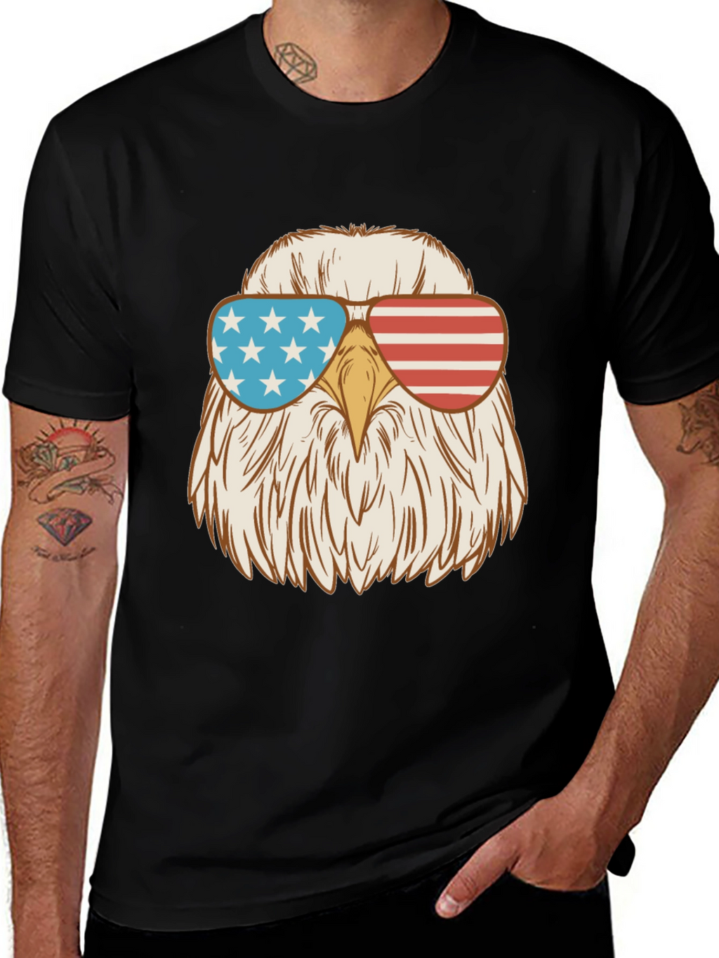 Camiseta Negra Águila USA