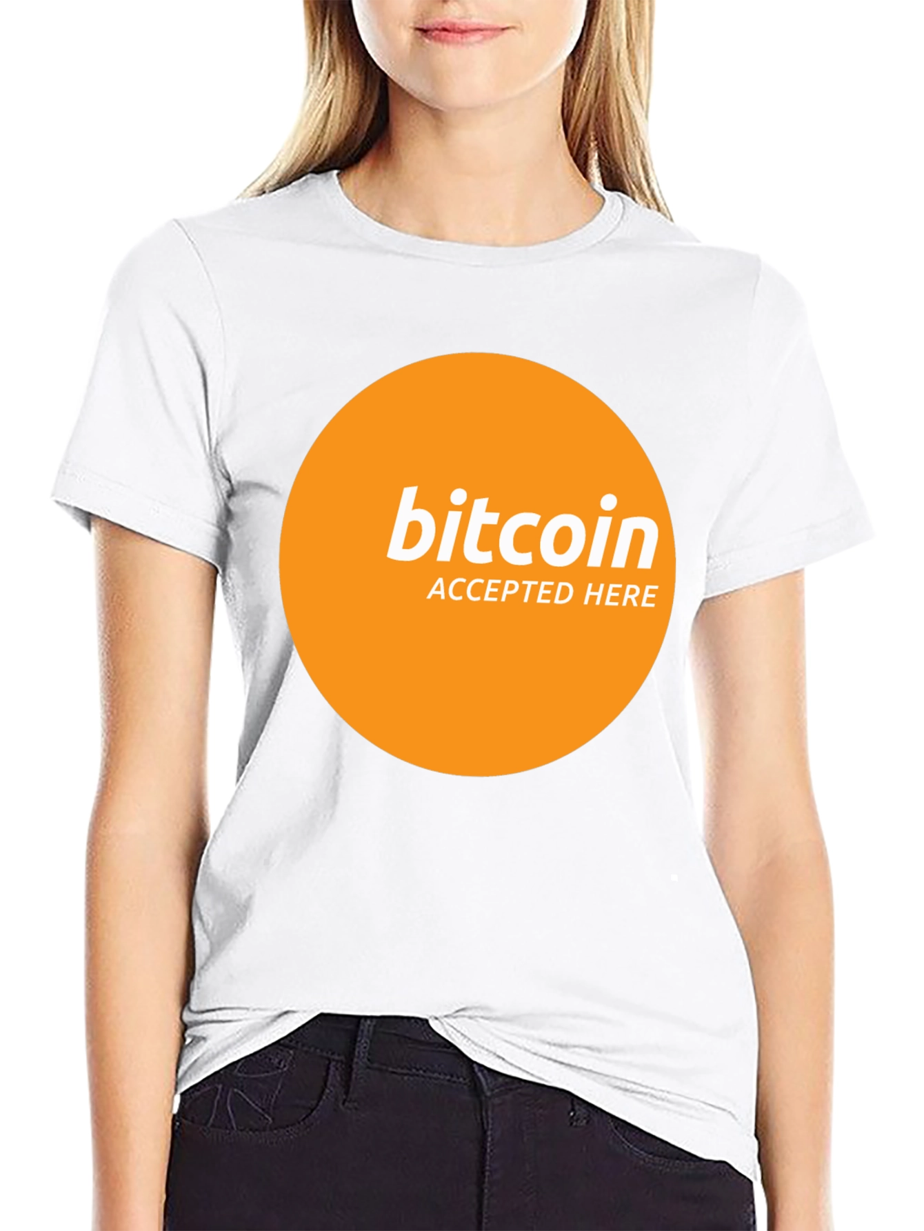 Camiseta Bitcoin Aceptado Aquí - Diseño Moderno