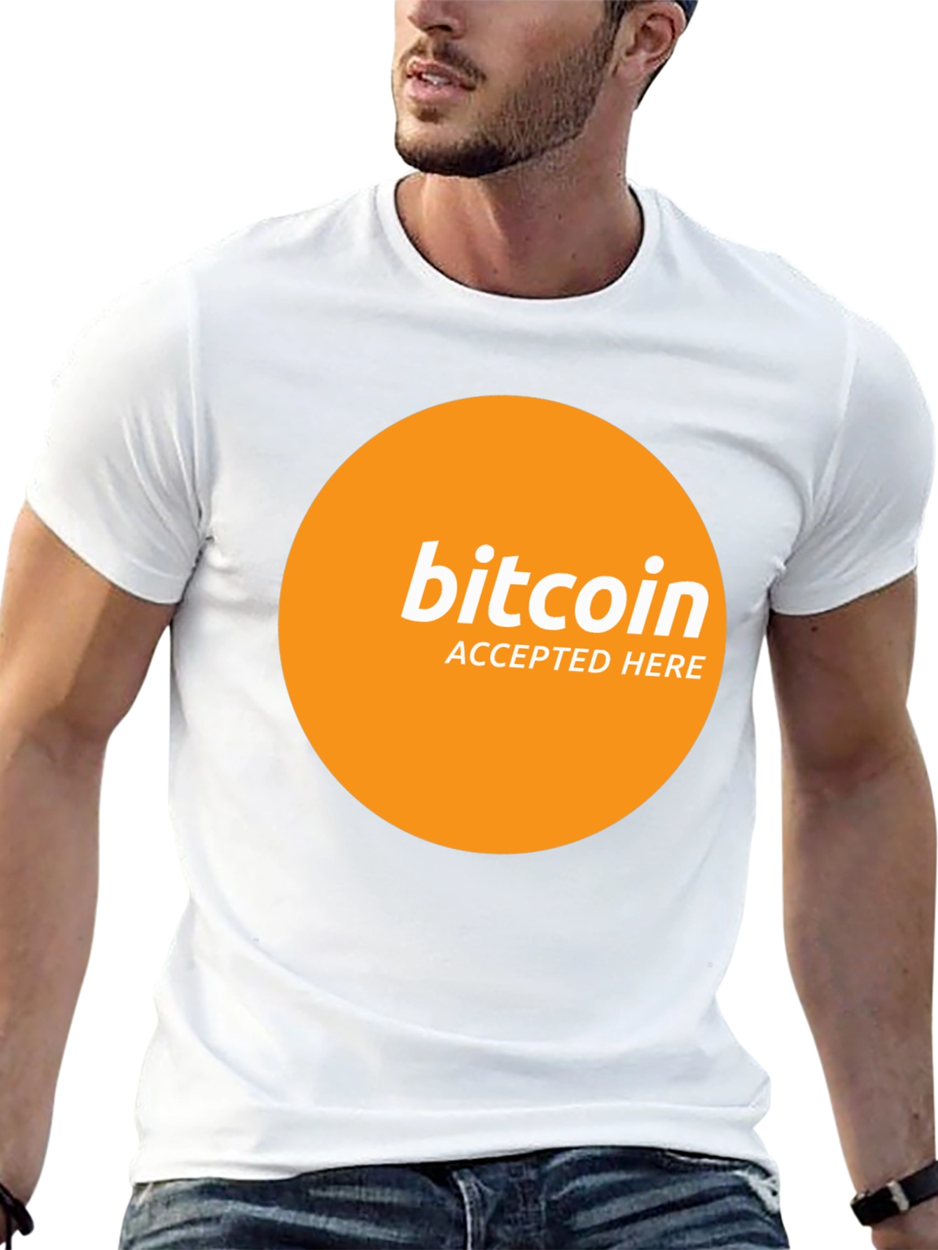 Camiseta Bitcoin Aceptado Aquí - Diseño Moderno