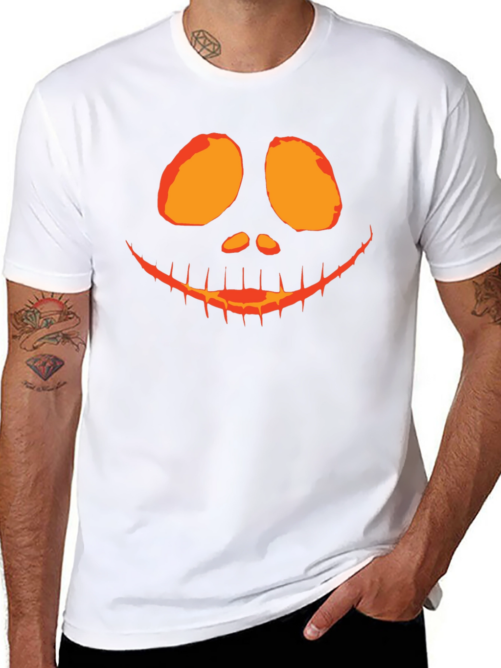 Camiseta Negra con Diseño de Calabaza Halloween