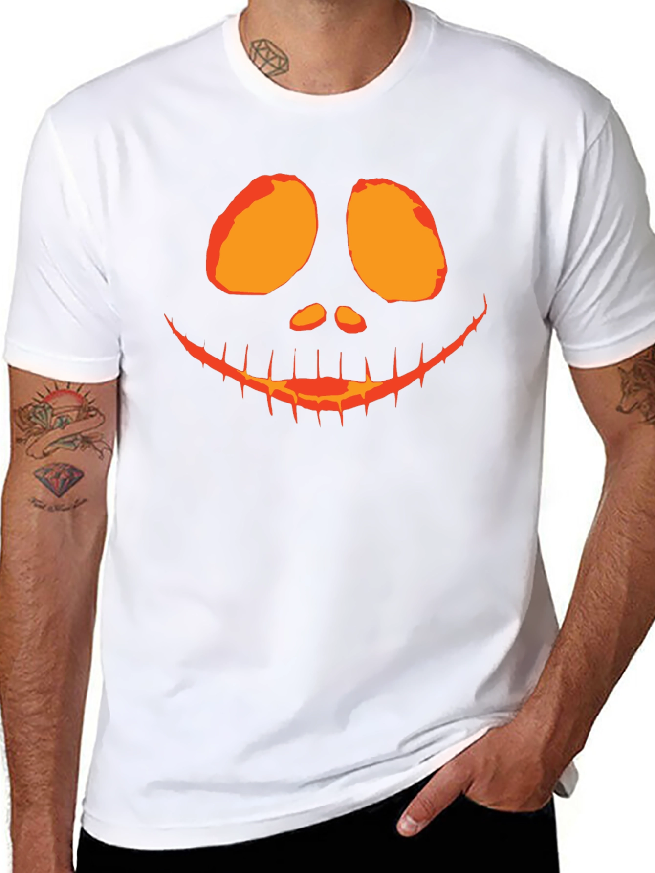 Camiseta Negra con Diseño de Calabaza Halloween