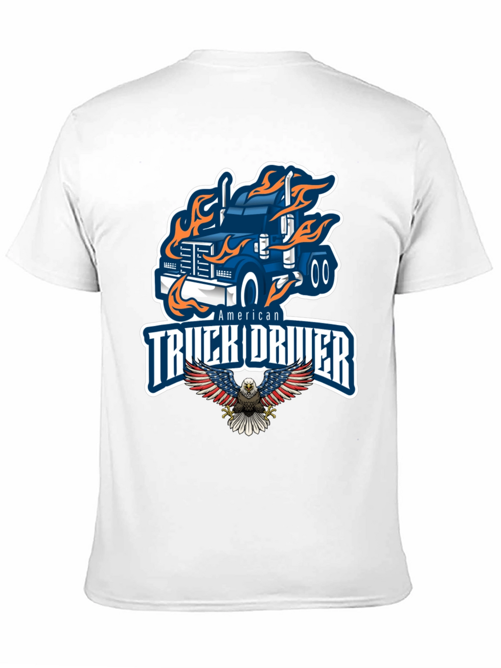 Camiseta Hombre Negra Diseño Camión Americano