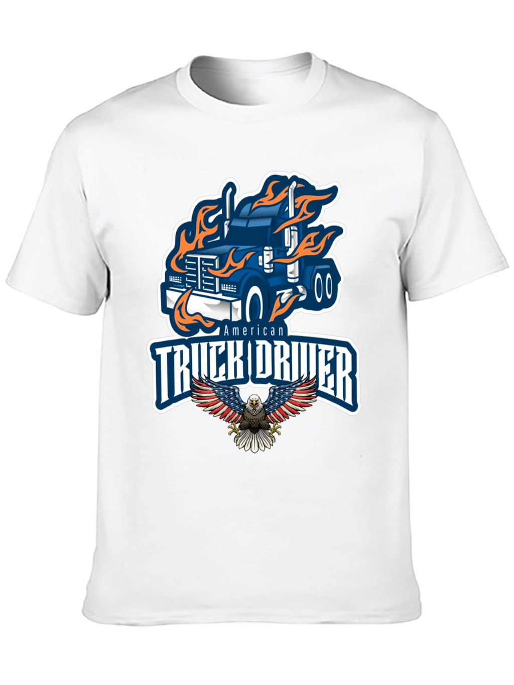 Camiseta Hombre Negra Diseño Camión Americano