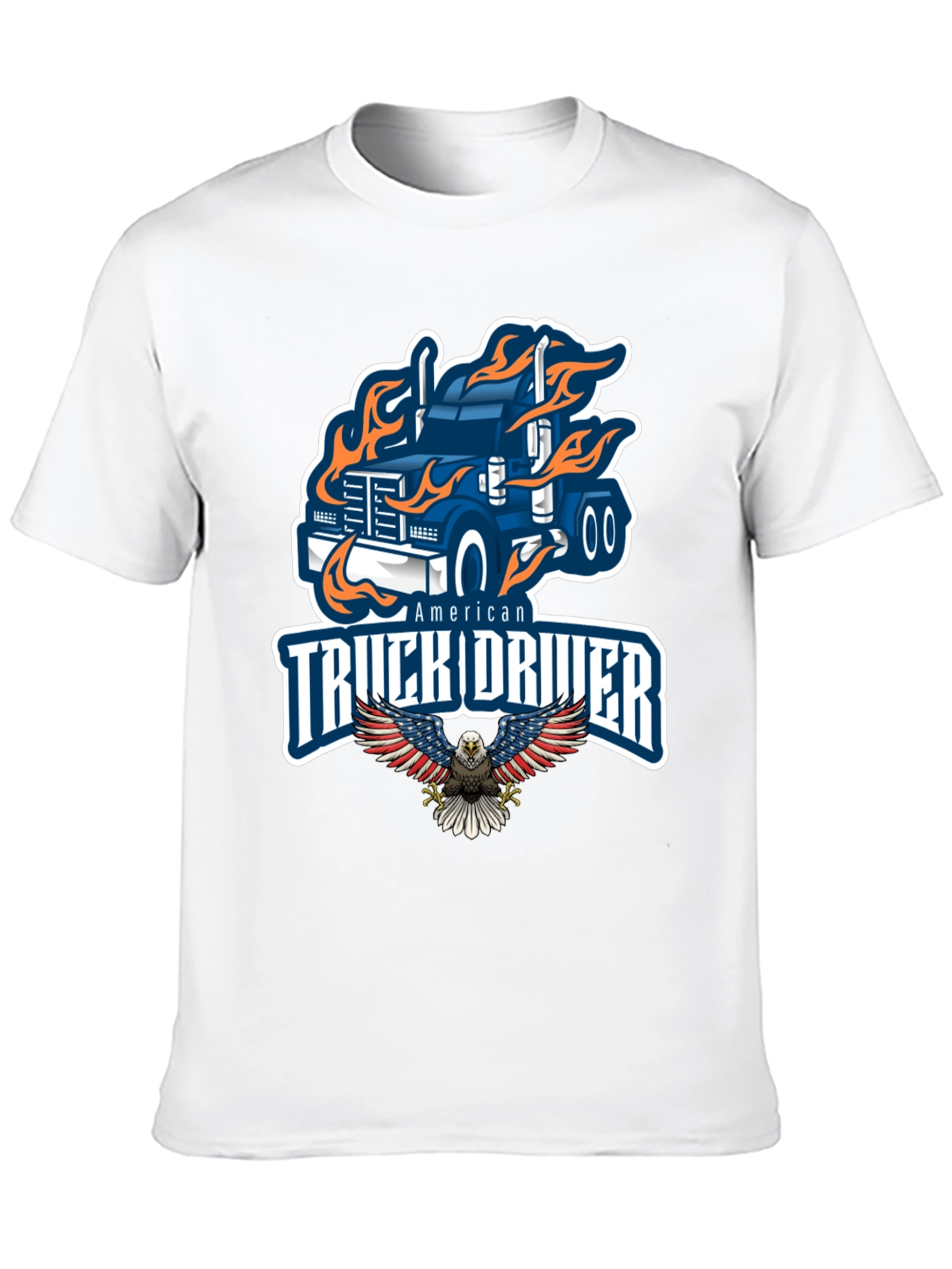 Camiseta Hombre Negra Diseño Camión Americano