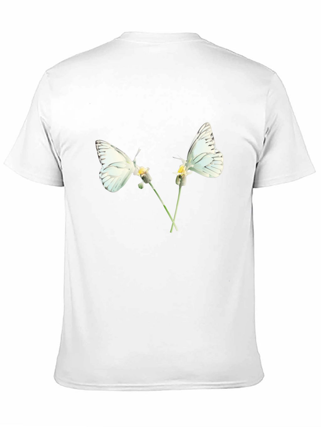 Camiseta Negra con Diseño de Mariposas Blancas