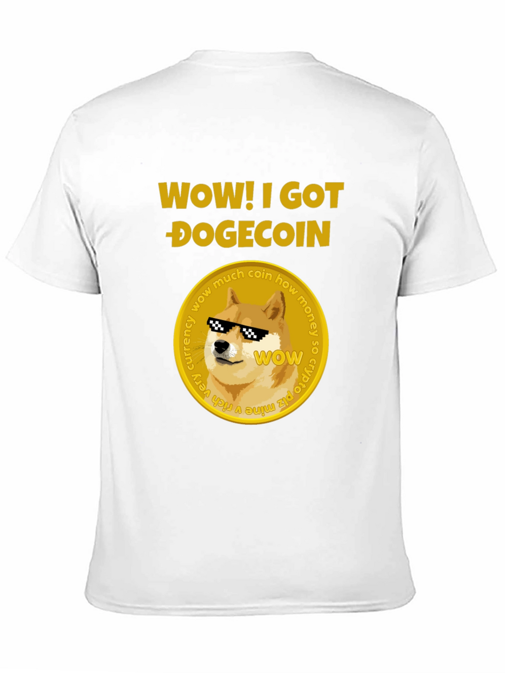 Camiseta Hombre Negra Diseño Dogecoin