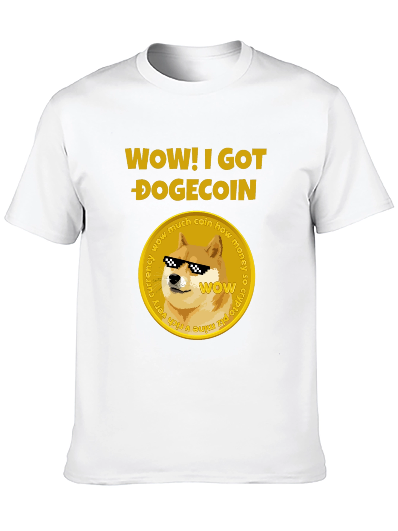 Camiseta Hombre Negra Diseño Dogecoin