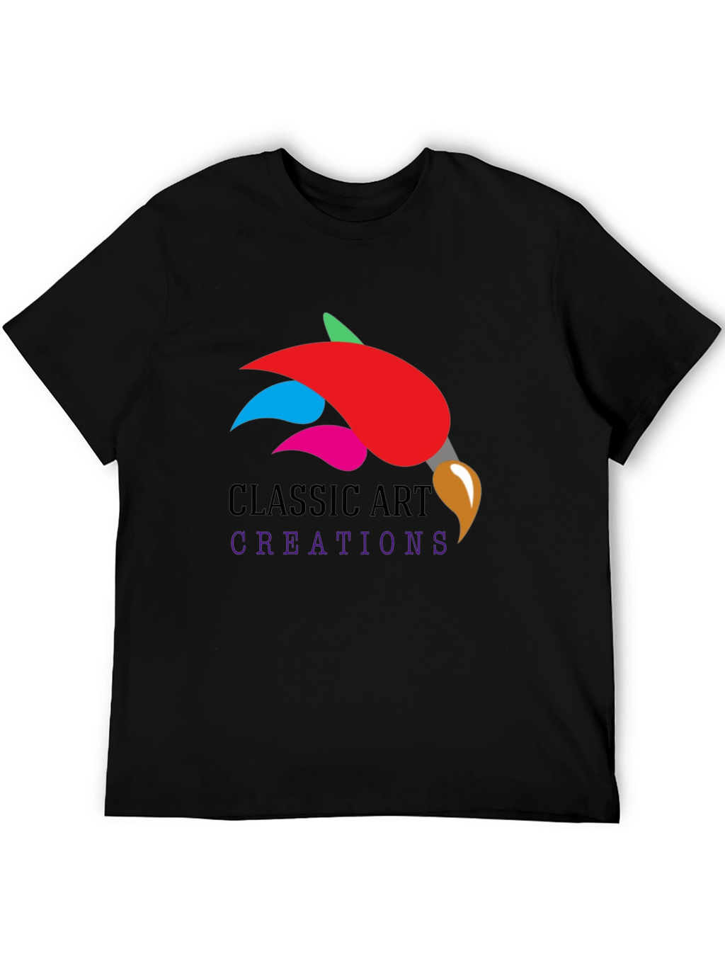 Camiseta Negra Clásica Arte Creaciones