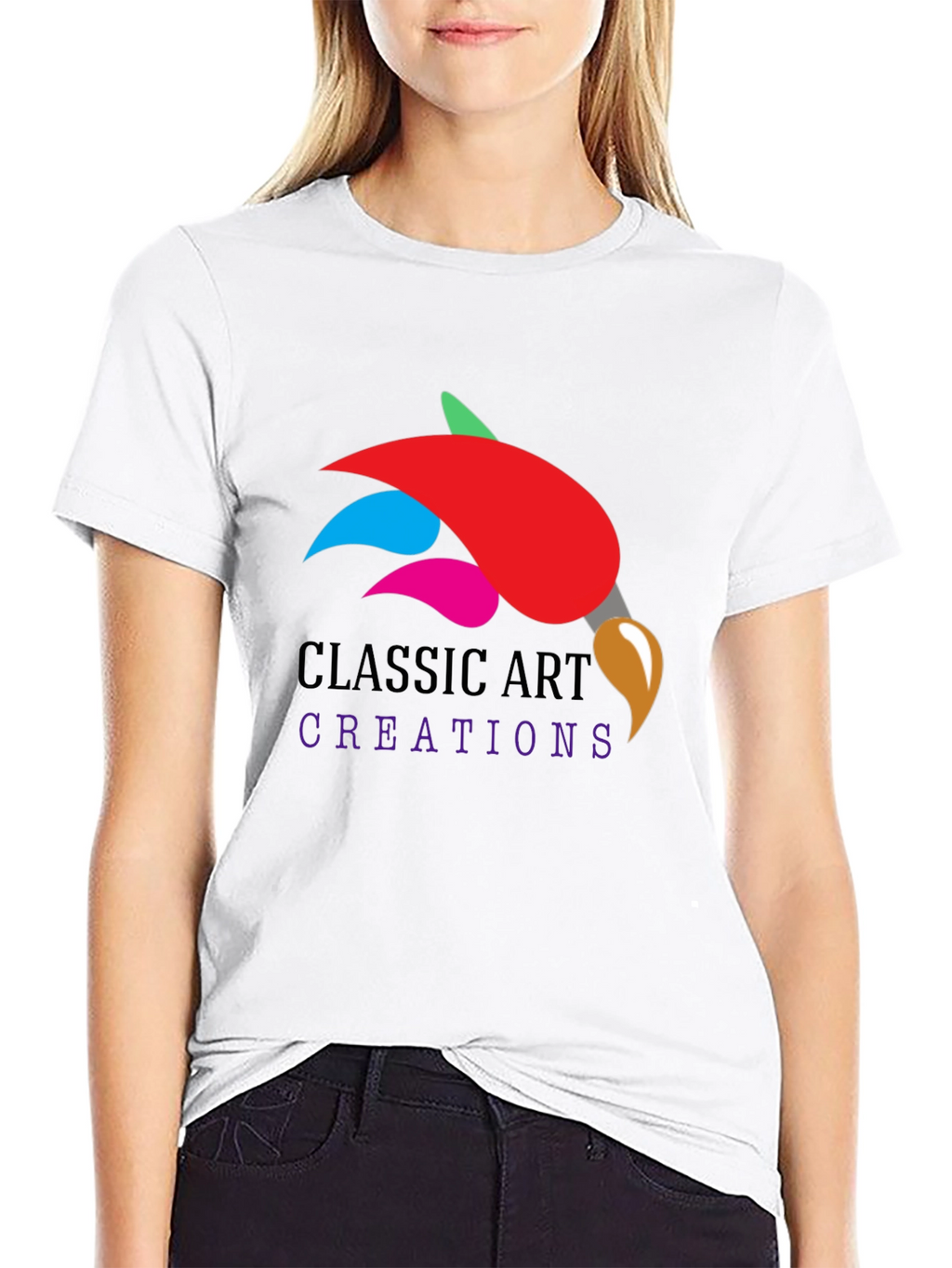 Camiseta Negra Clásica Arte Creaciones
