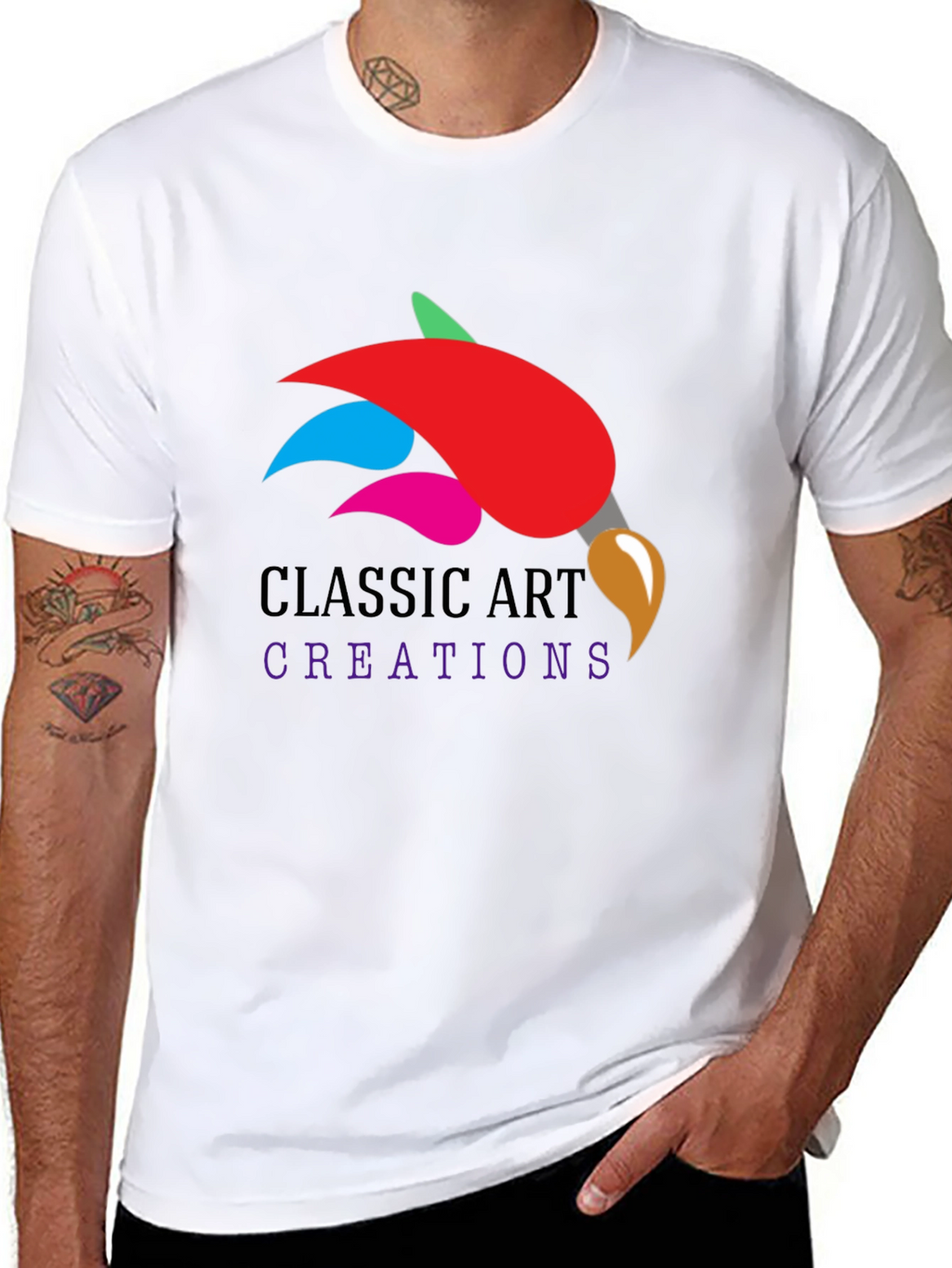 Camiseta Negra Clásica Arte Creaciones
