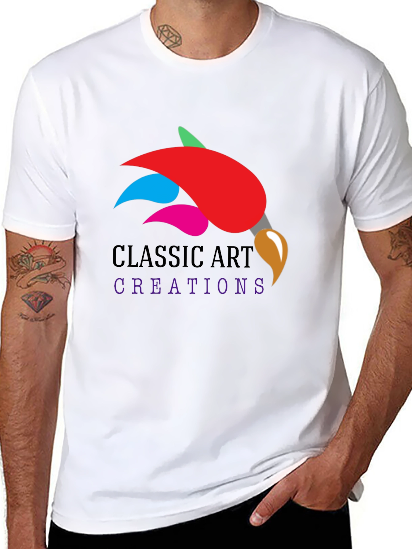 Camiseta Negra Clásica Arte Creaciones