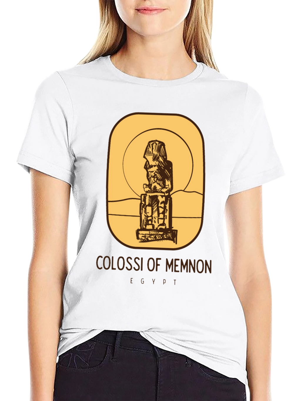 Camiseta Negra Colosos de Memnón Egipto