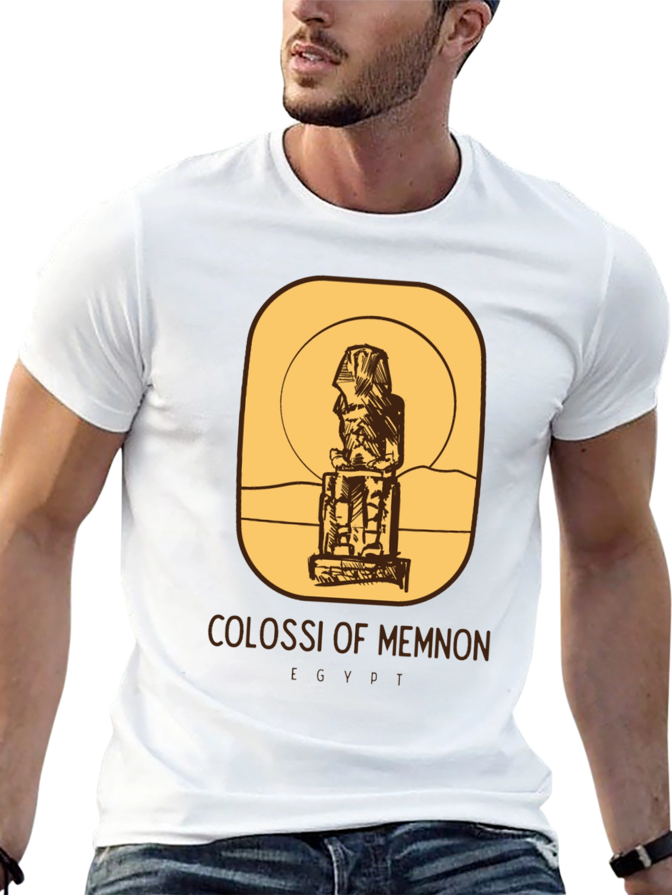 Camiseta Negra Colosos de Memnón Egipto
