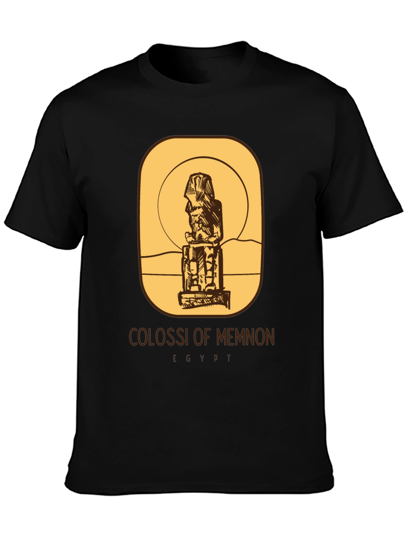 Camiseta Negra Colosos de Memnón Egipto