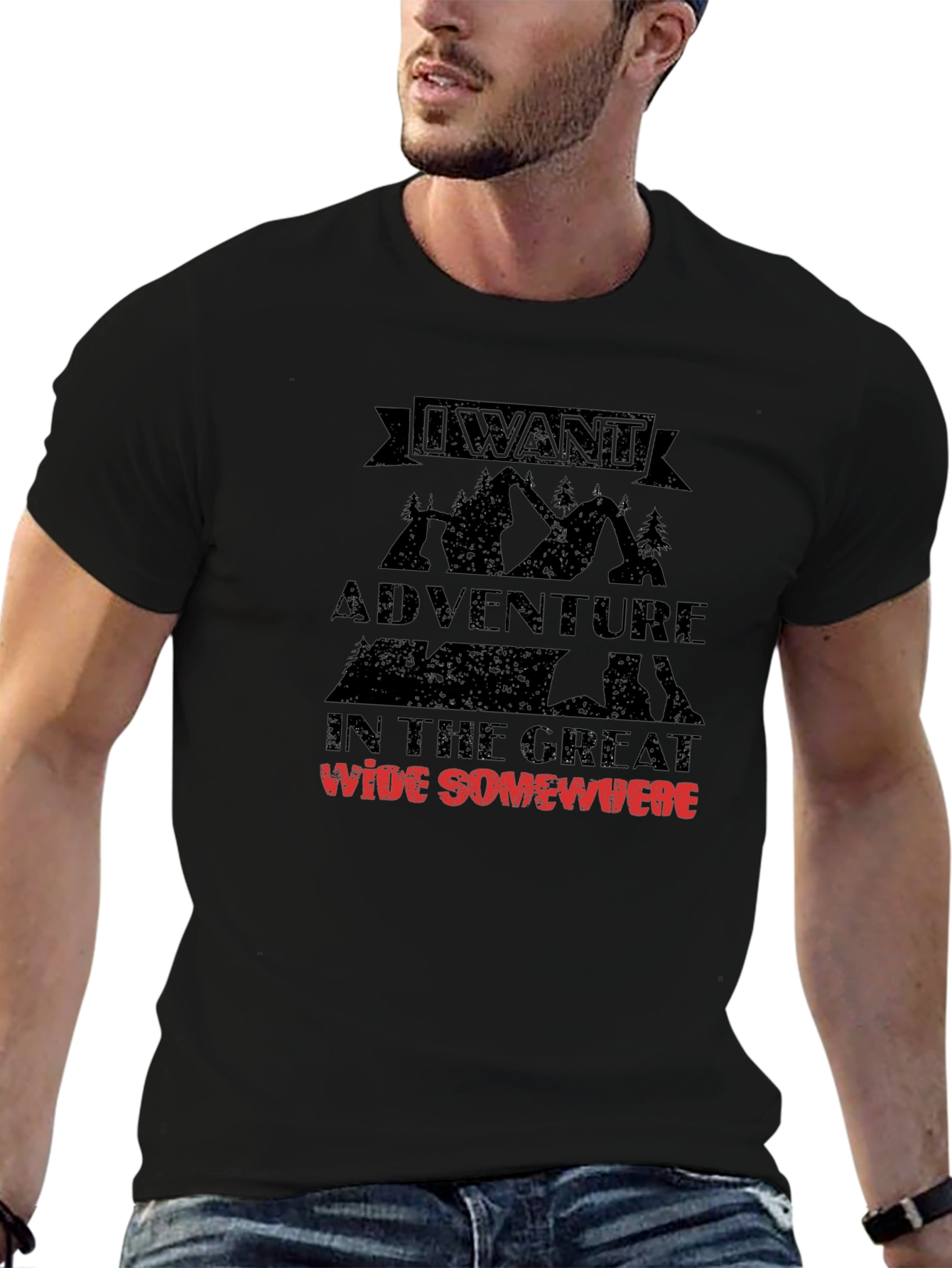 Camiseta Negra Aventura al Aire Libre