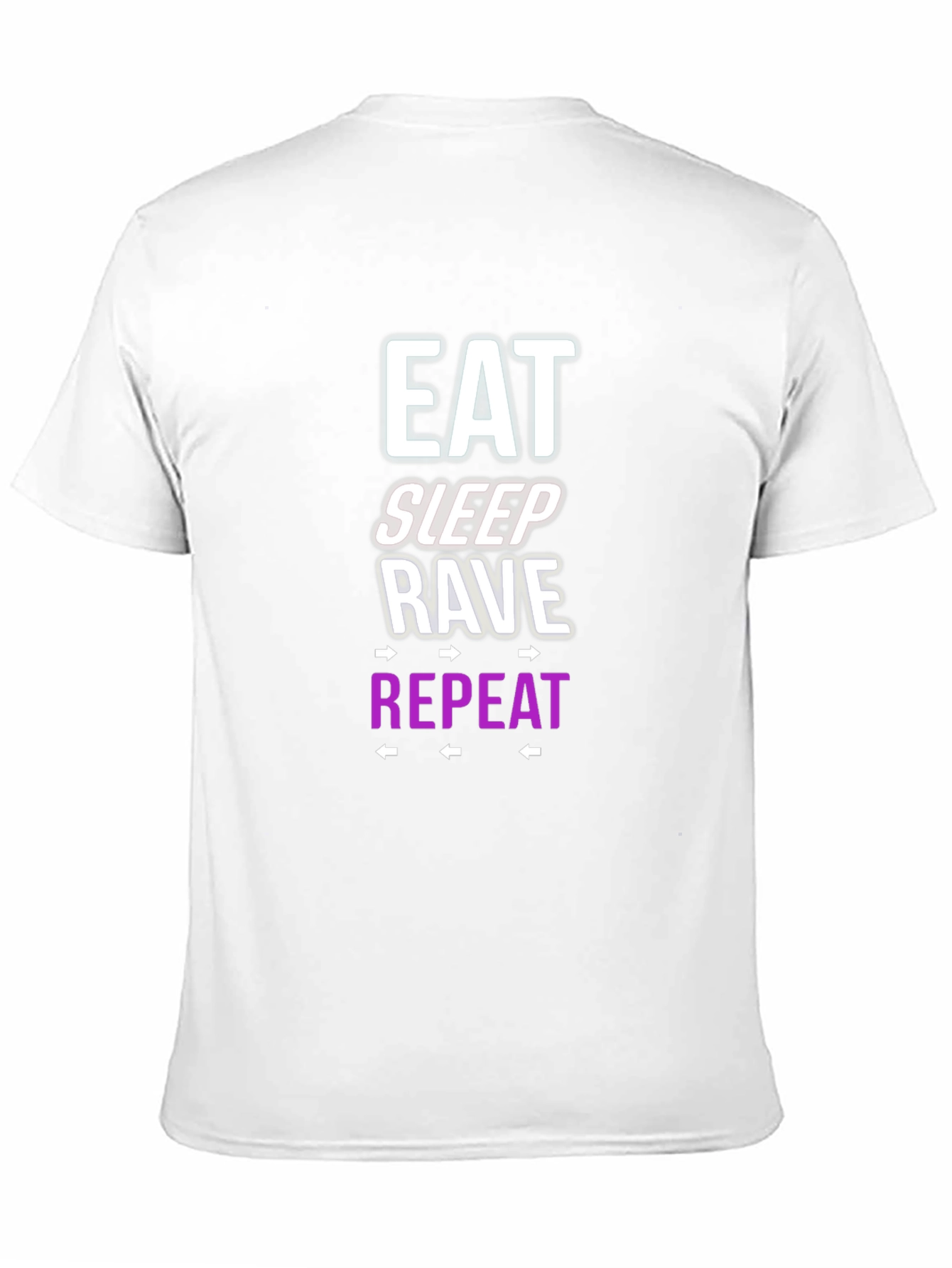Camiseta Hombre Negra Diseño Eat Sleep Rave Repeat