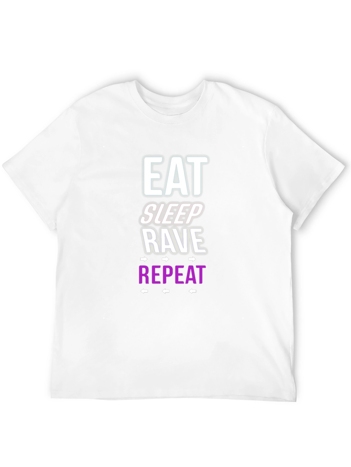 Camiseta Hombre Negra Diseño Eat Sleep Rave Repeat